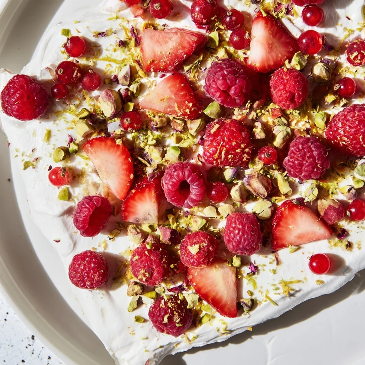 Creamy Frozen Yogurt Bark with red berries, a vibrant and refreshing frozen dessert ready to enjoy.