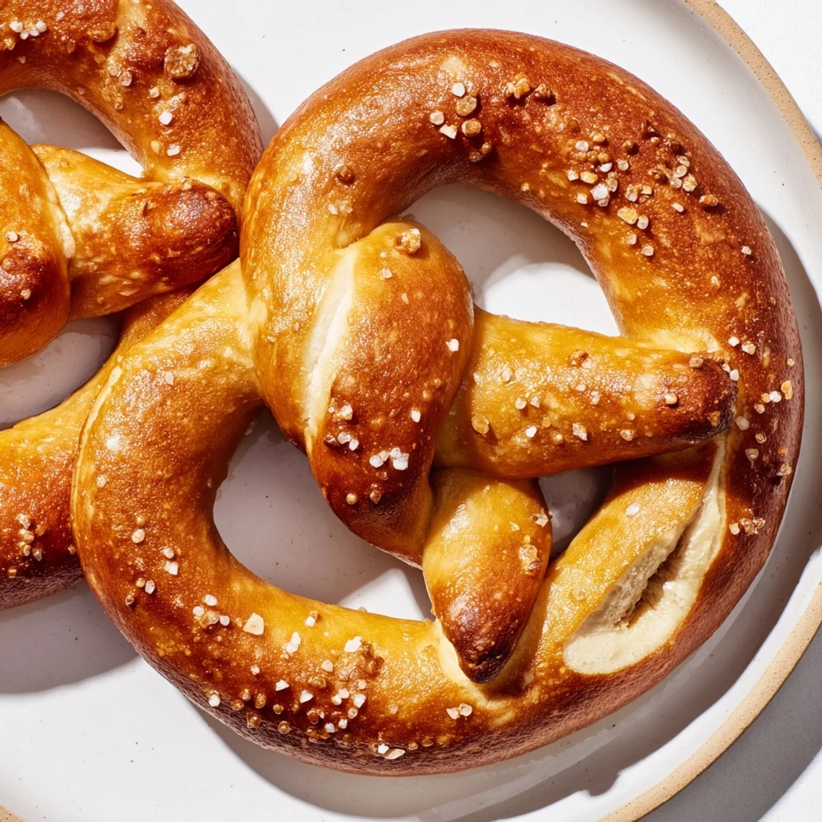 Freshly baked Homemade Soft Pretzels, perfect with a cold beer or your favorite dipping sauce.