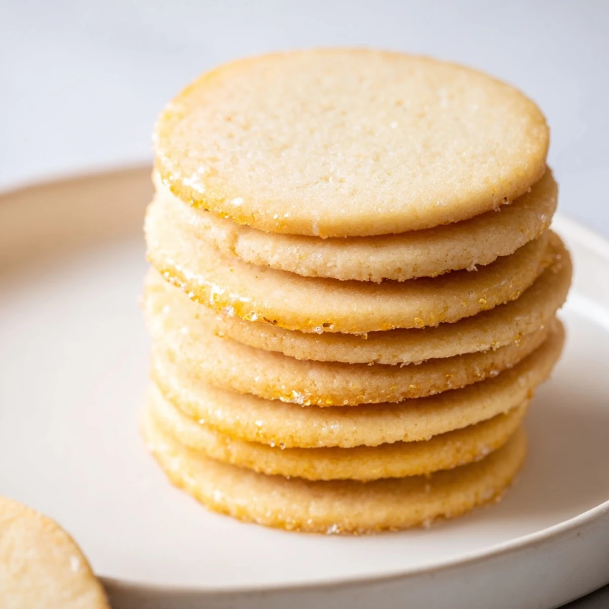 Golden, baked honey butter shortbread cookies arranged neatly for a sweet afternoon treat.
