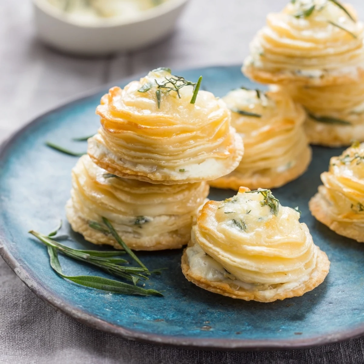Appetizing The Stormy Sea appetizer, featuring tangy goat cheese "whitecaps" atop wavy dark crackers, ready to eat!