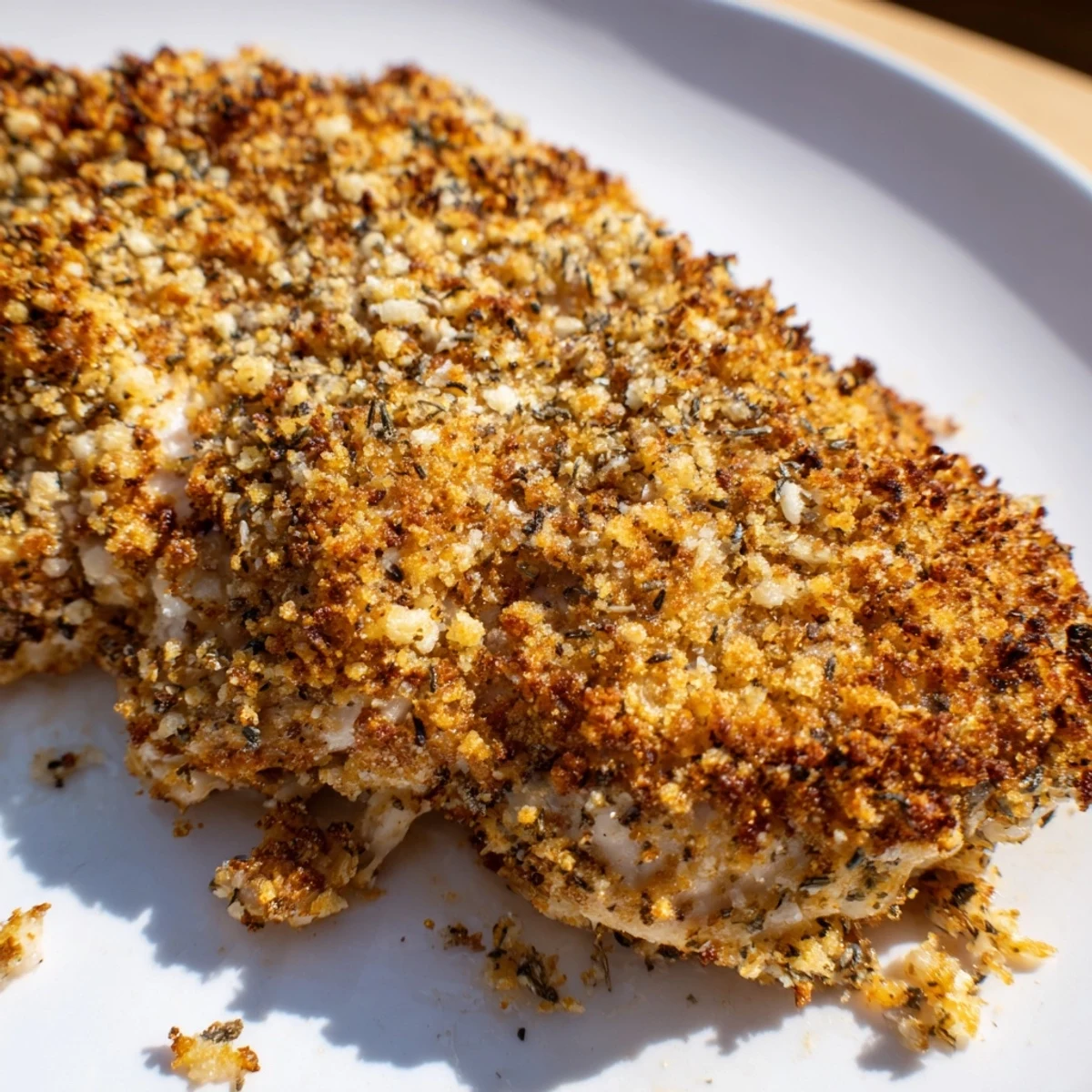 Golden-brown Crispy Parmesan Chicken Cutlets, perfectly baked and ready to enjoy with fresh parsley.