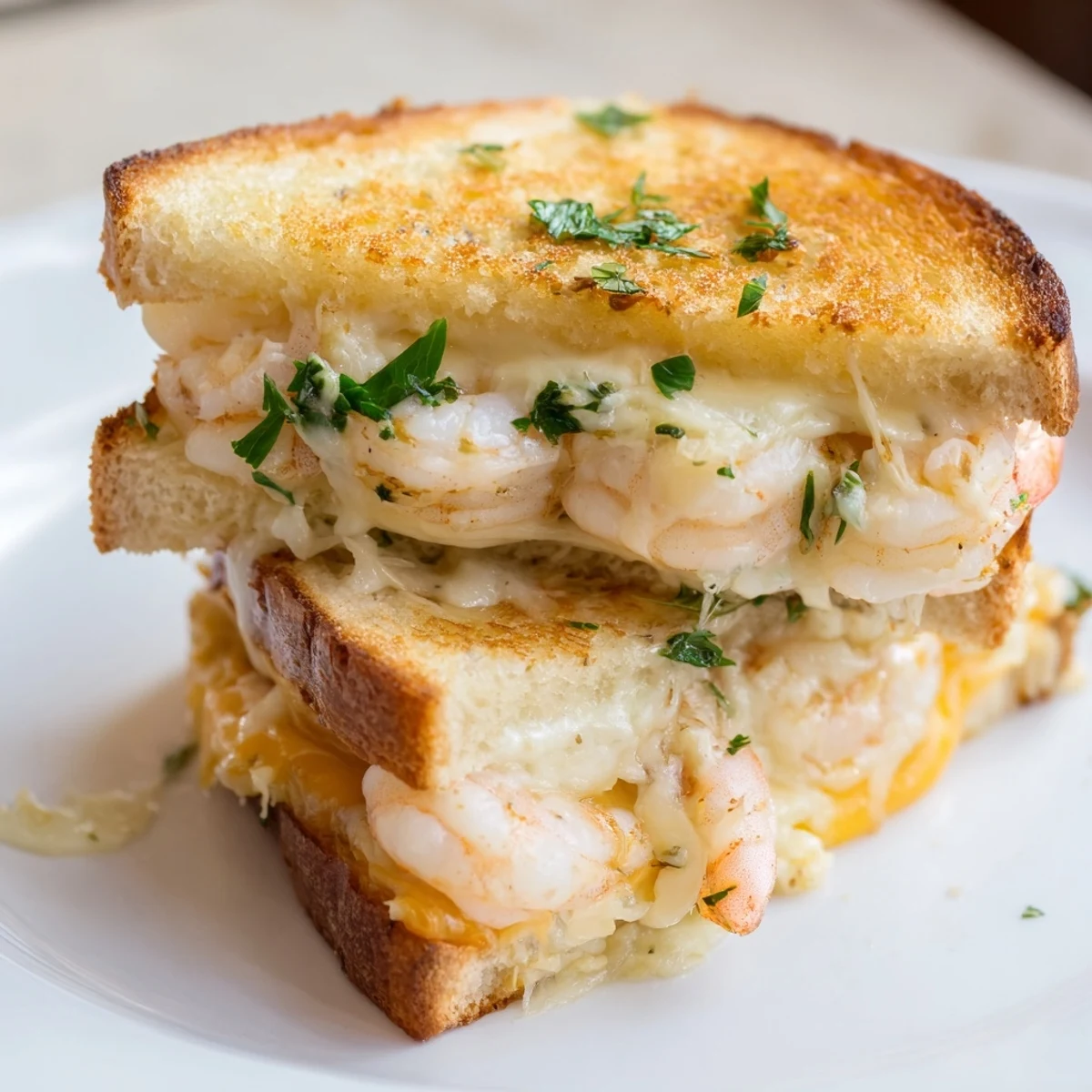 Perfectly golden Quick Shrimp Grilled Cheese oozes with melted cheddar; a flavorful, comforting meal.