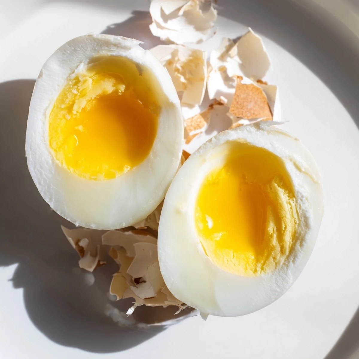 Golden air fryer boiled eggs, easy-to-peel and ready for a protein-packed breakfast or snack.