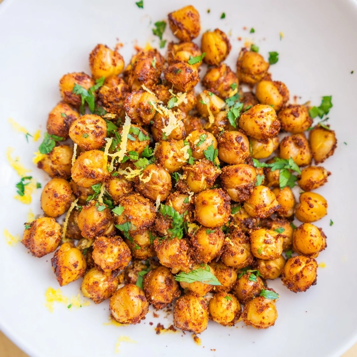 Golden, crispy Harissa Chickpea Roast, bursting with smoky spices, is perfect for a vegan snack.