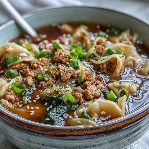 Close-up of One-Pot Egg Roll Soup with tender cabbage and carrots in a savory pork broth.