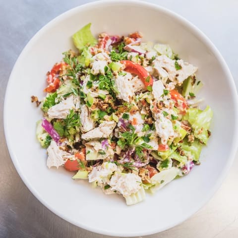 Fresh, colorful canned chicken salad with Mrs. Dash, perfect for a quick lunch or dinner.