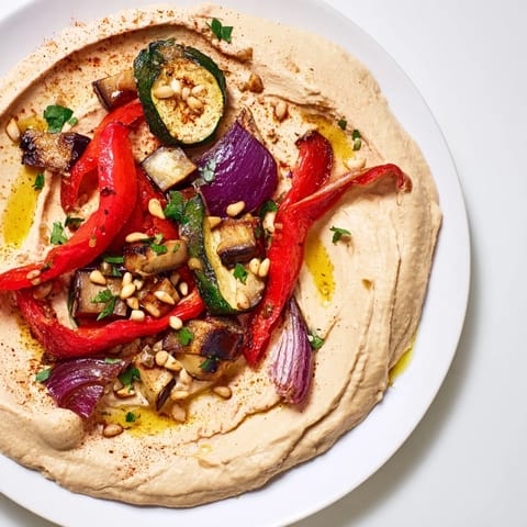 Creamy Hummus Roasted Veggies
