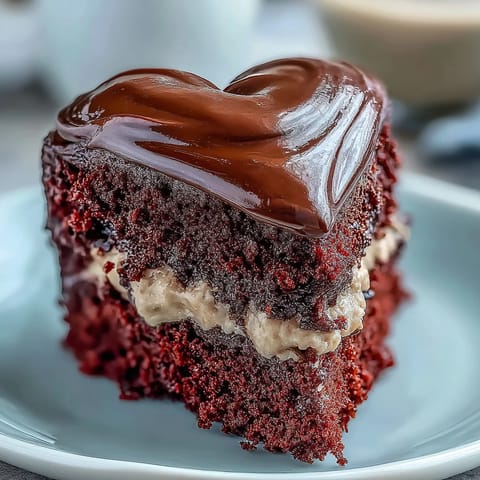 In the center of the smooth cream cheese frosting sits a crisp dark chocolate Betty Boop silhouette on this heart cake.