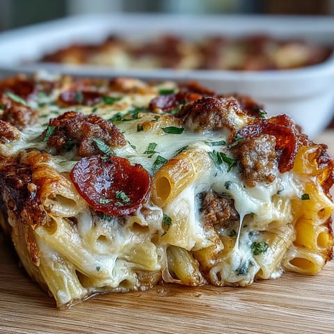 High-Protein Pizza Pasta Bake