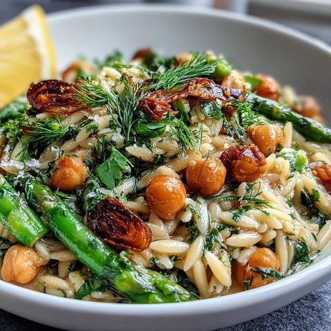 Lemon Herb Orzo with Chickpeas