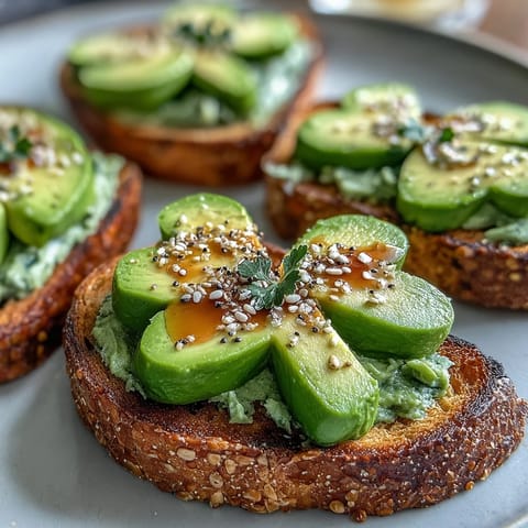 A vibrant St. Patrick's Day breakfast featuring avocado shamrocks and crunchy everything seasoning on golden toasted sourdough bread.