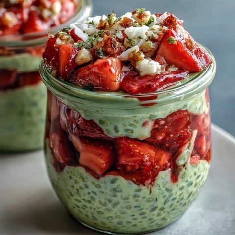 Strawberry Matcha Chia Oats