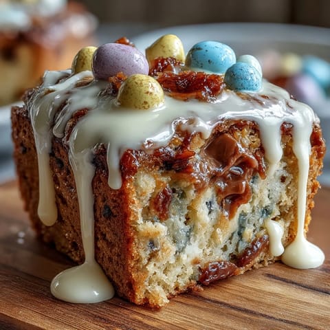 Cadbury Egg Blondies with White Chocolate Drizzle: golden, chewy blondies studded with colorful Cadbury Mini Eggs and finished with a sweet white chocolate drizzle.