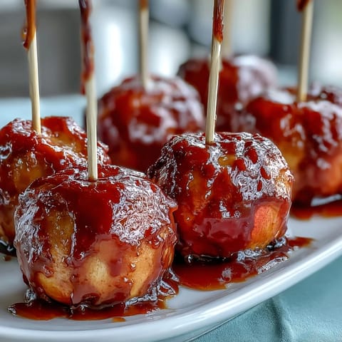 Irresistible bite-sized apple pieces dipped in hard candy shell, easy to make and fun for kids' parties or fall gatherings.
