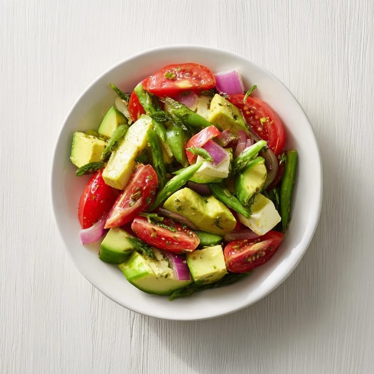 Crisp cucumber and feta meet in this simple Fresh Salad: Cucumber, Tomato, and Avocado dish.