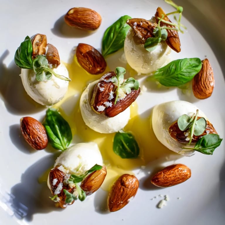 Vibrant The Polished Pebble platter features oval cheeses and roasted almonds, ready to be enjoyed with friends.