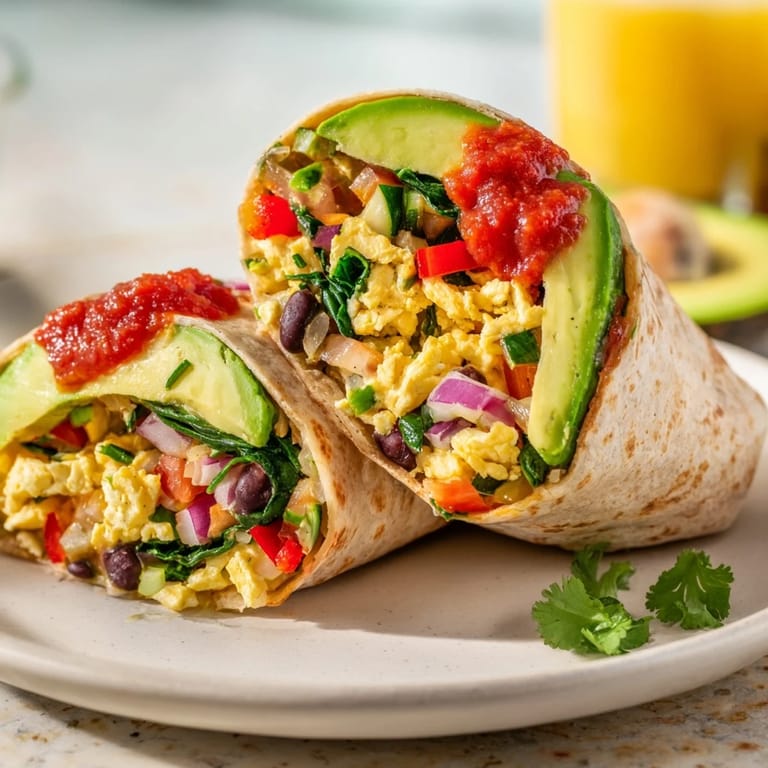 Enjoy a protein-packed Veggie-Loaded Breakfast Burrito, a perfect Tex-Mex meal to start your day.