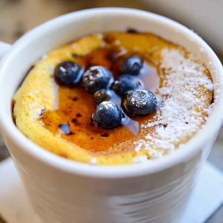 Golden-brown microwave mug pancakes in a cozy mug, a quick and delicious breakfast idea.