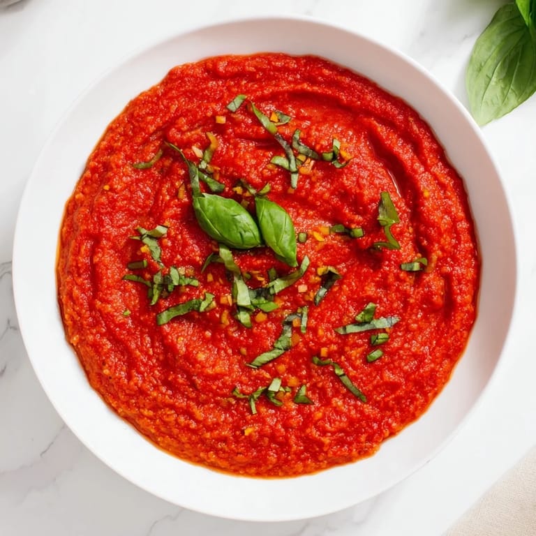 Enjoy a steaming bowl of pasta with rich, homemade Veggie-Loaded Tomato Pasta Sauce, perfect for dinner.