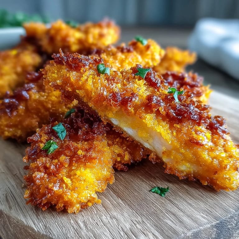 Homemade Crispy Turmeric Chicken Tenders baking on a wire rack, lined with parchment paper.