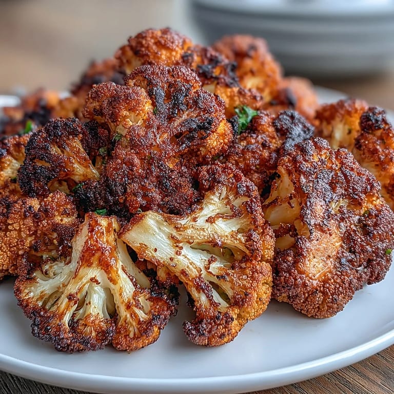Boldly spiced cauliflower roasted until caramelized, each bite infused with allspice, thyme, and a kick of cayenne. Perfect plant-based addition to any meal.