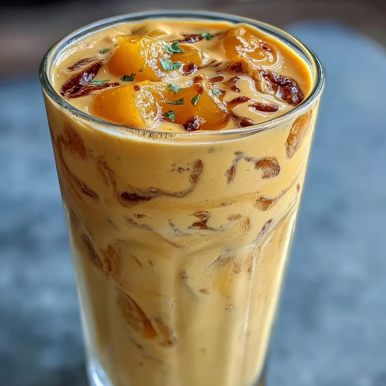 Velvety mango lassi made with fresh mango, creamy yogurt, and honey, perfect for pairing with spicy Indian cuisine.