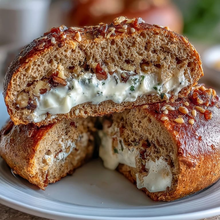 Golden-baked whole wheat bagels enriched with protein and honey, served alongside a creamy, tangy yogurt dip for a satisfying bite.  