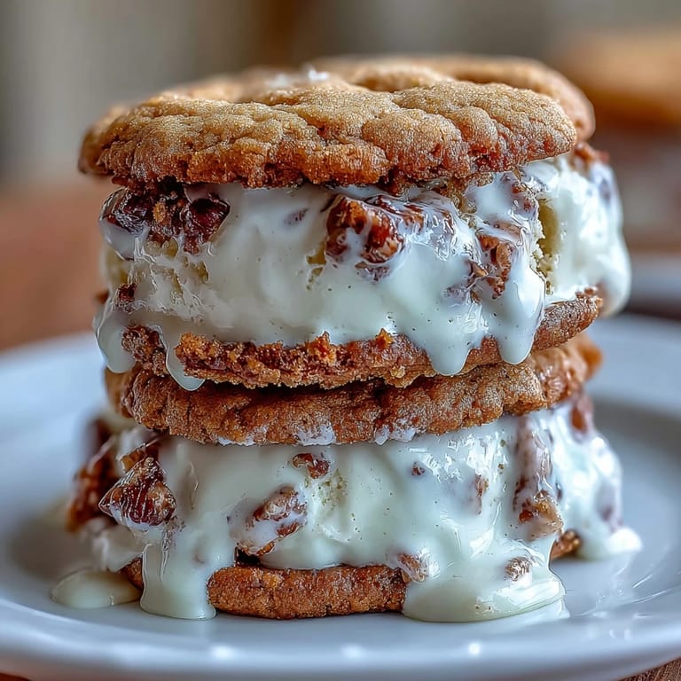 A refreshing vanilla bean frappuccino ice cream sandwich with rich espresso cookies and smooth ice cream filling.  