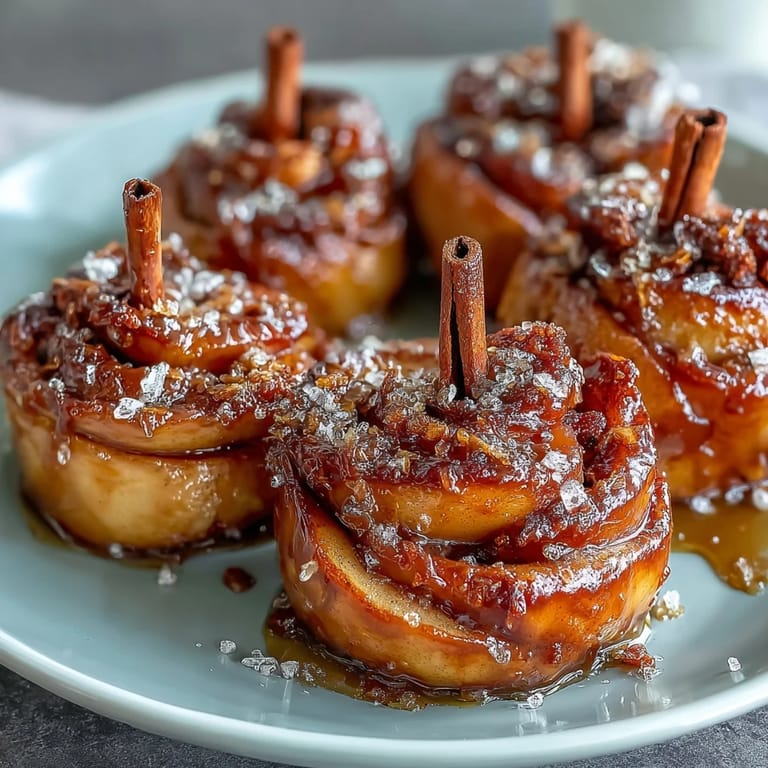 Crisp apple bites coated in vibrant red candy, served on toothpicks for a playful twist on classic candied apples.