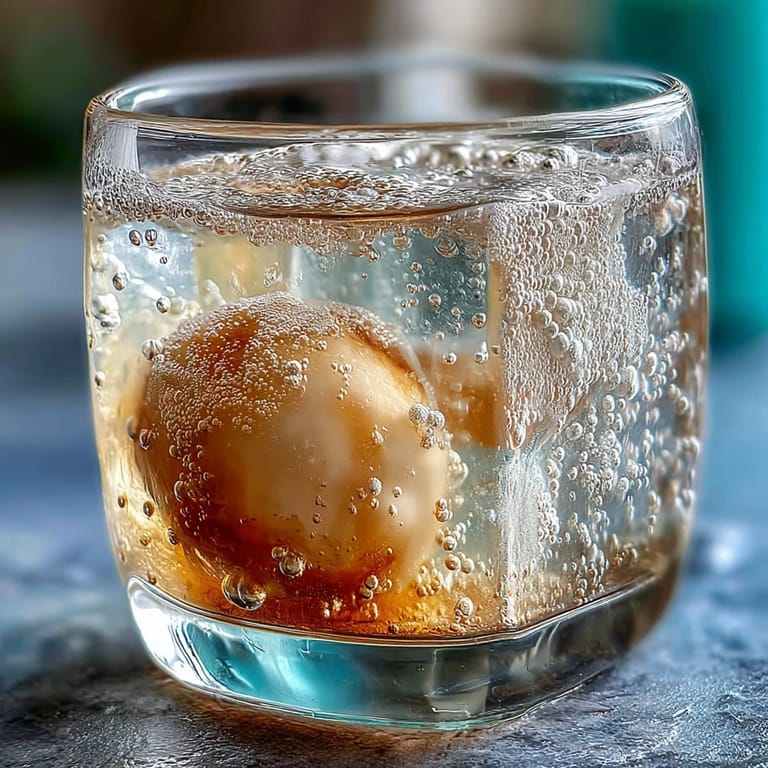 Glistening Lychee Agar Jelly Cubes in Sparkling Yuzu Water, a light, elegant dessert.