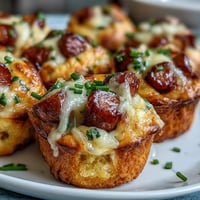 Golden Mini Corn Dog Muffins with savory hot dog centers, perfect for parties.